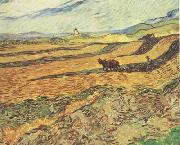 Vincent Van Gogh Field with Ploughman and Mill (nn04) Germany oil painting reproduction